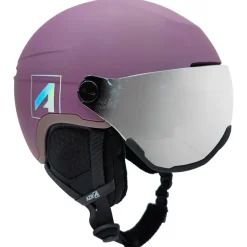 Casque visière AZR Orion Visor Cramberry Mat Gris Miroir + Yellow Visor