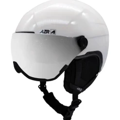 Casque visière AZR Orion Visor Blanc Nacré Noir Verni Gris Miroir + Yellow Visor