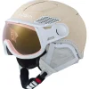 Casque visière Cairn Helios Leather Evolight Nxt Mat Cream