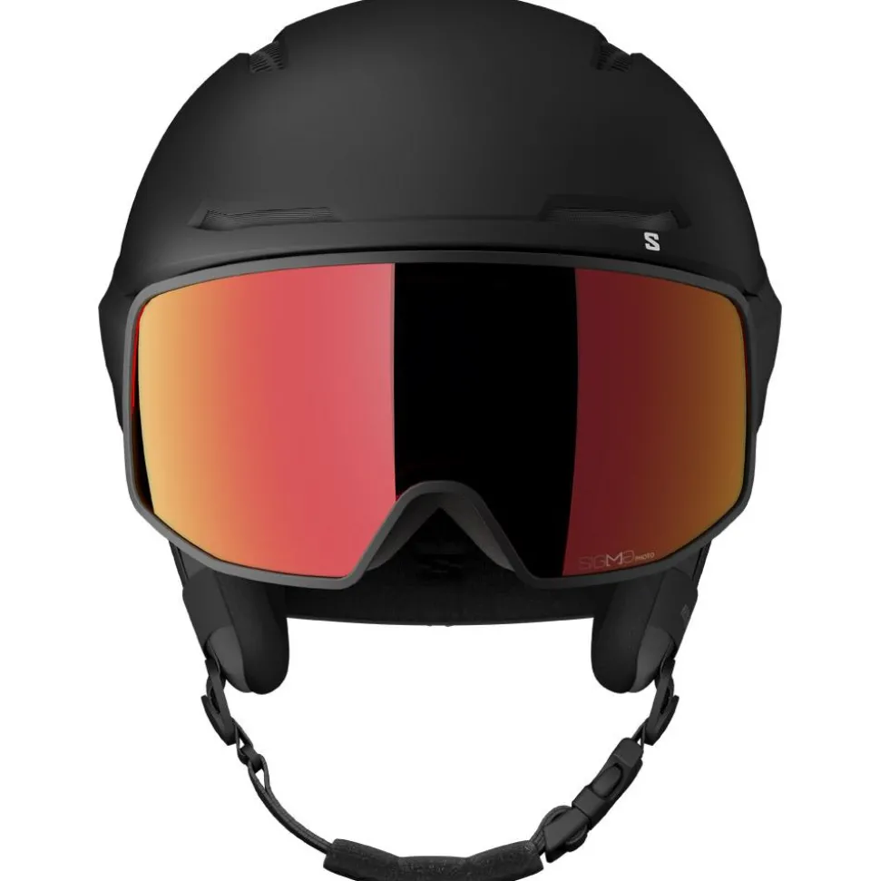 Casque visière Salomon Driver Pro Sigma Photo Mips Black Poppy Red