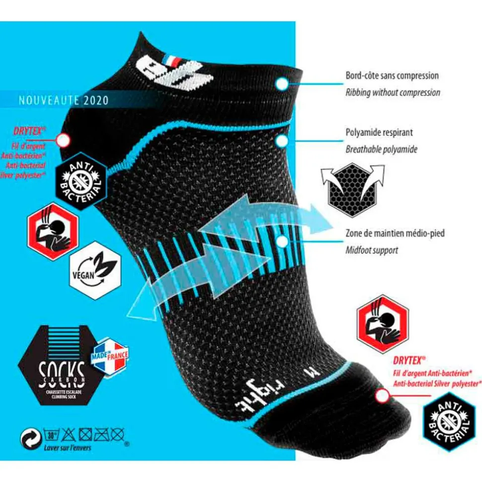 Chaussettes EB Carbon Socks Noir Bleu