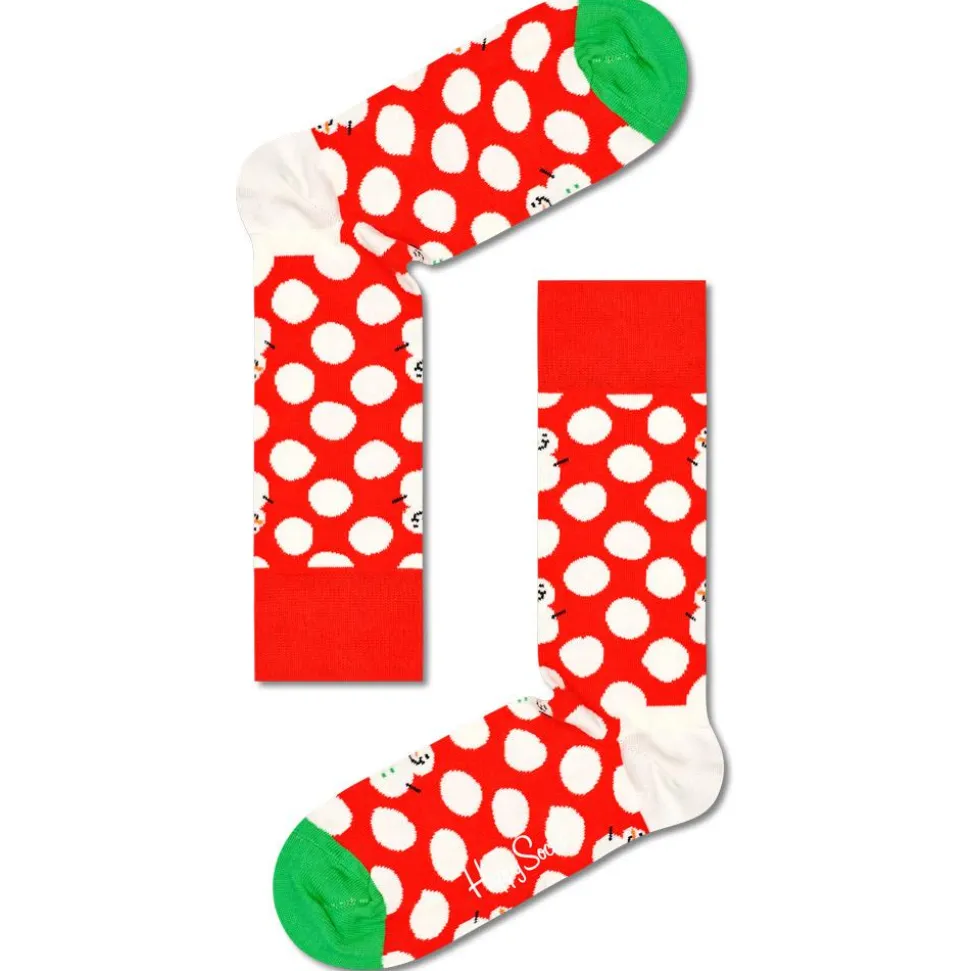 Chaussettes Happy Socks Big Dot Snowman Rouge