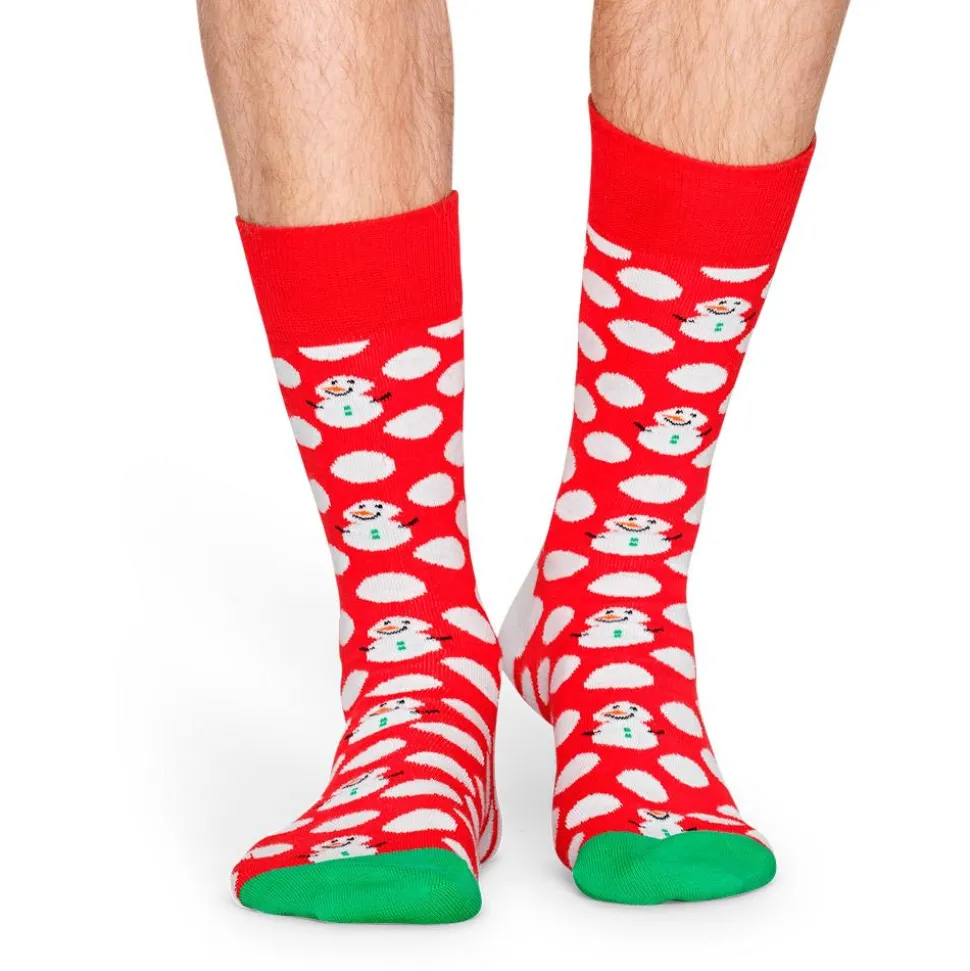 Chaussettes Happy Socks Big Dot Snowman Rouge