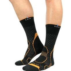 Chaussettes La Chaussette de France Trekker High Noir Orange
