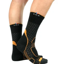 Chaussettes La Chaussette de France Trekker High Noir Orange