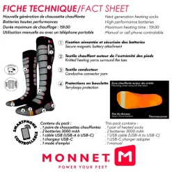 Chaussettes Monnet Heatprotech Socks Noir Rouge
