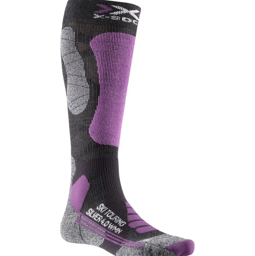 Chaussettes X Socks Ski Touring Silver 4.0 Wmn Anthracite Melange Magnolia
