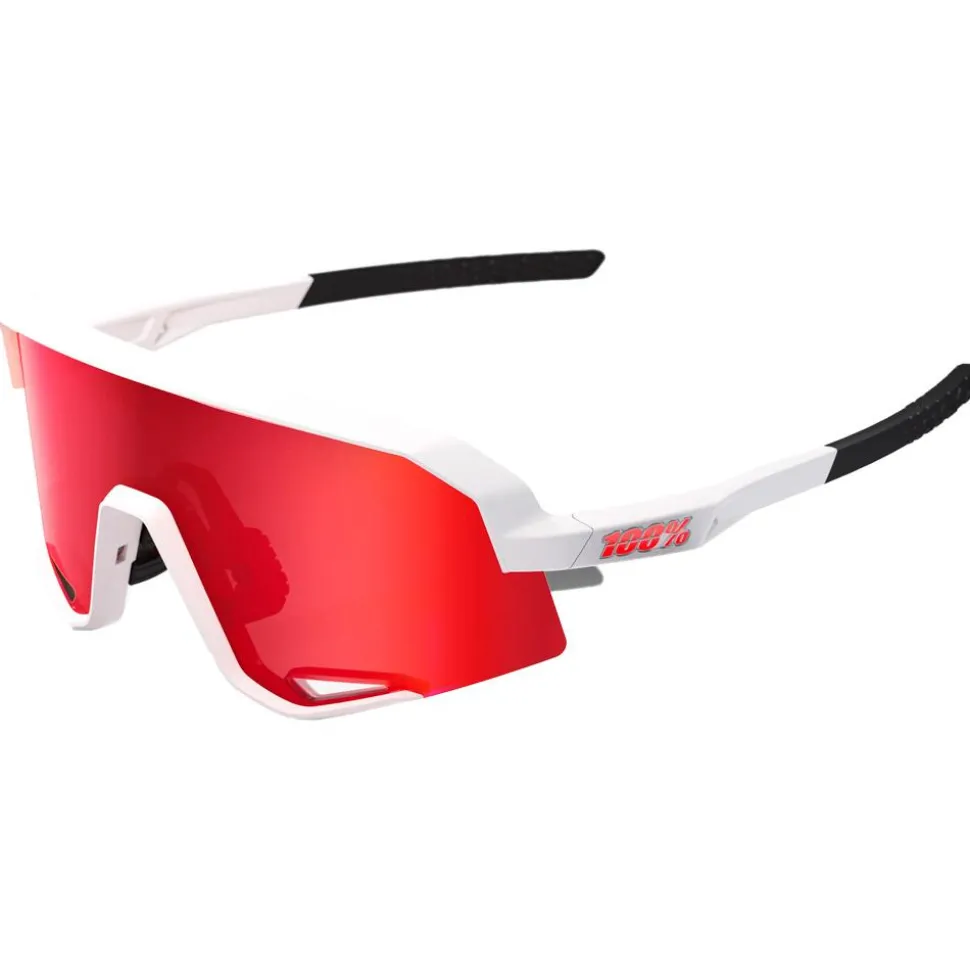 Lunettes de soleil 100% Slendale Matte White Hiper Red Multilayer Mirror