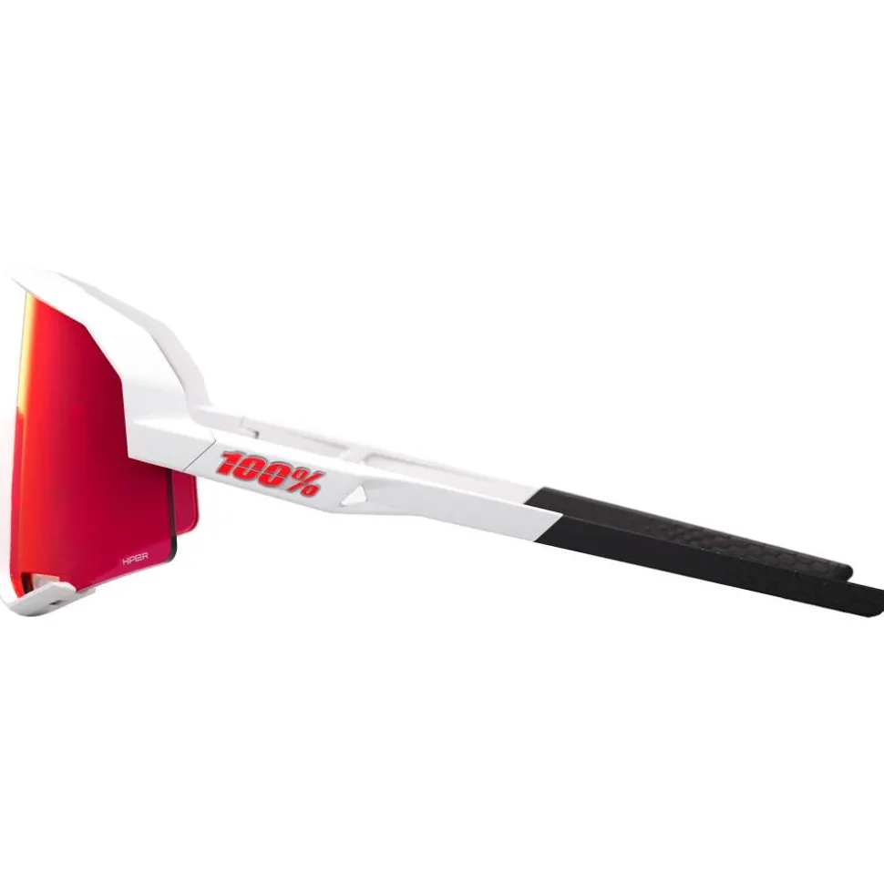 Lunettes de soleil 100% Slendale Matte White Hiper Red Multilayer Mirror