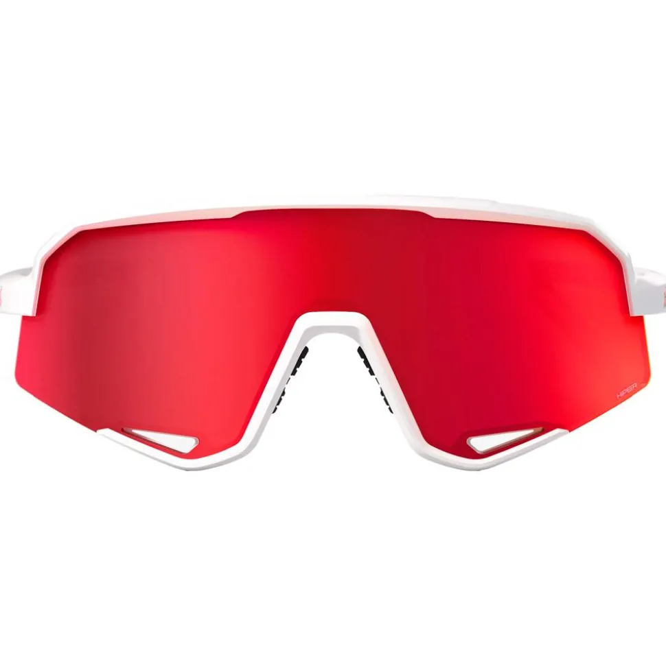 Lunettes de soleil 100% Slendale Matte White Hiper Red Multilayer Mirror