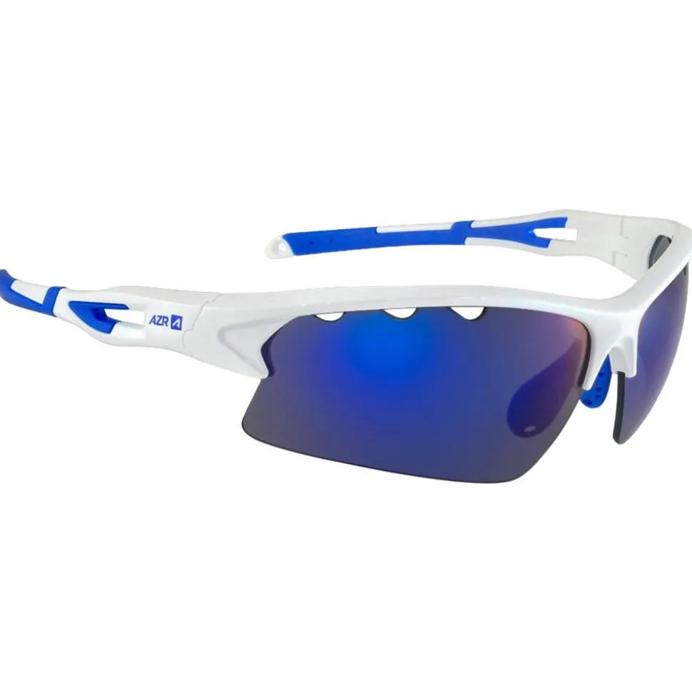 Lunettes de soleil AZR Huez Blanche Vernie Bleue Photochromique Bleue