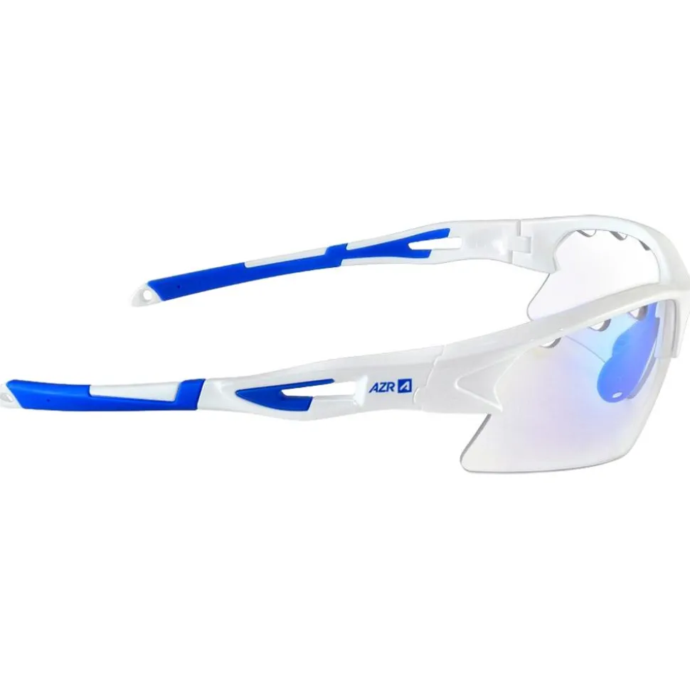 Lunettes de soleil AZR Huez Blanche Vernie Bleue Photochromique Bleue