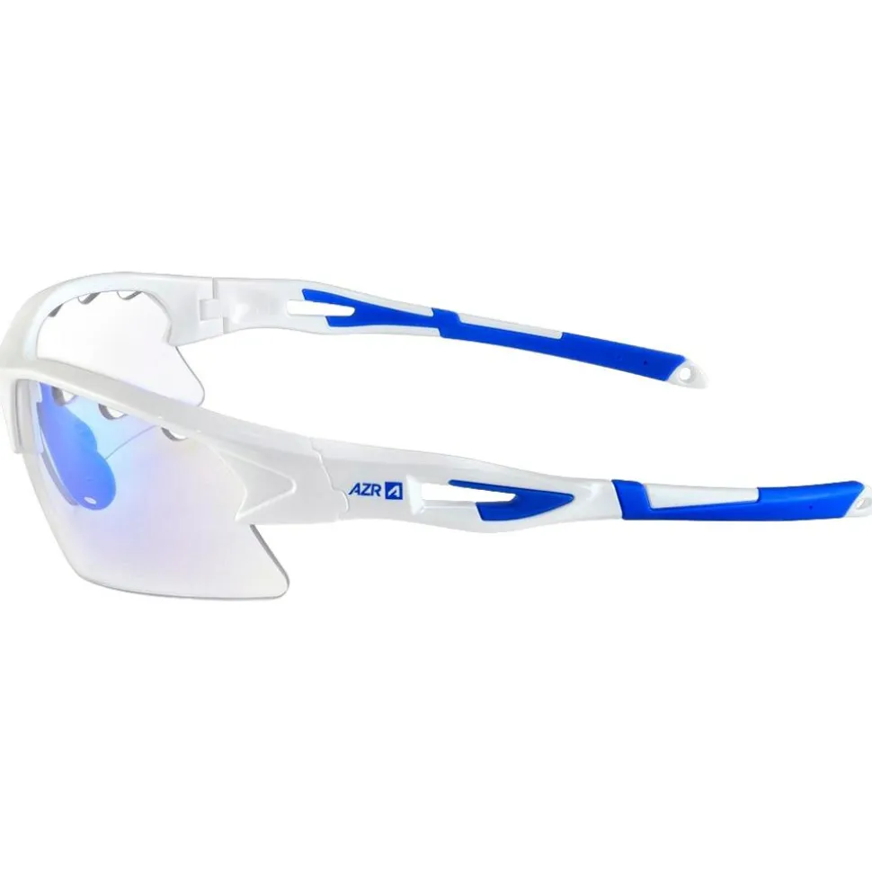 Lunettes de soleil AZR Huez Blanche Vernie Bleue Photochromique Bleue