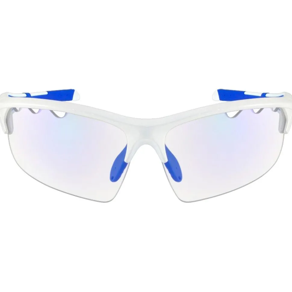 Lunettes de soleil AZR Huez Blanche Vernie Bleue Photochromique Bleue
