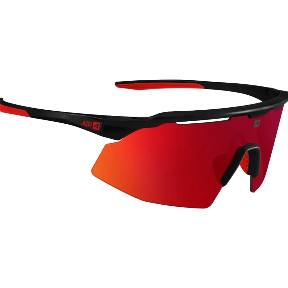 Lunettes de soleil AZR Iseran Noire Mate Rouge Multicouche Rouge