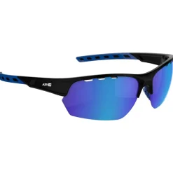 Lunettes de soleil AZR Izoard Noire Mate Bleue Photochromique Irisé Bleu
