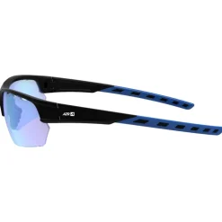 Lunettes de soleil AZR Izoard Noire Mate Bleue Photochromique Irisé Bleu
