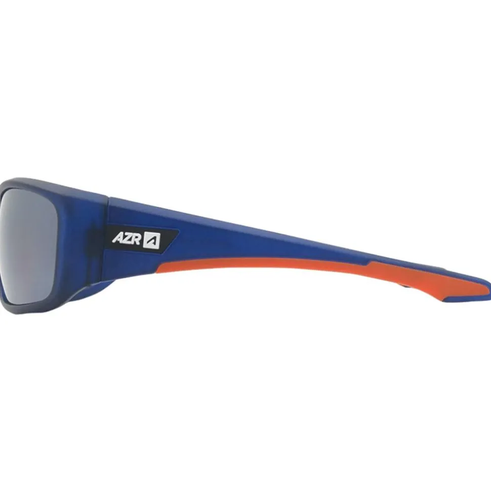 Lunettes de soleil AZR Nouméa Mat Bleu Crystal Gris Miroir Polarized