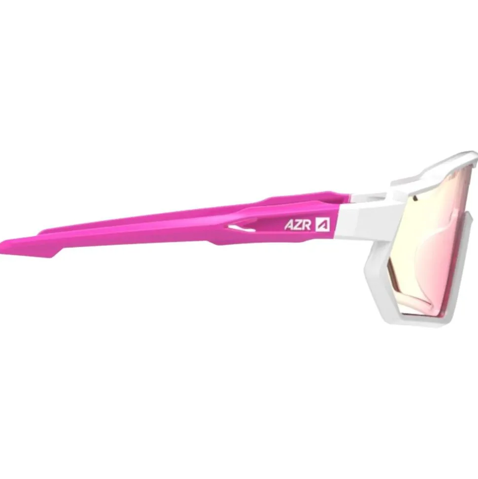 Lunettes de soleil AZR Pro Race Jr Rx Blanche Rose Vernie Photochromique Irisé Rose