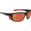 Lunettes de soleil AZR Voyager Noire Mate Rouge Multicouche Rouge