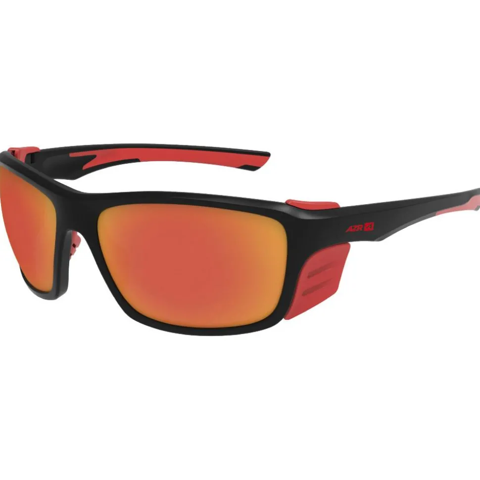 Lunettes de soleil AZR Voyager Noire Mate Rouge Multicouche Rouge