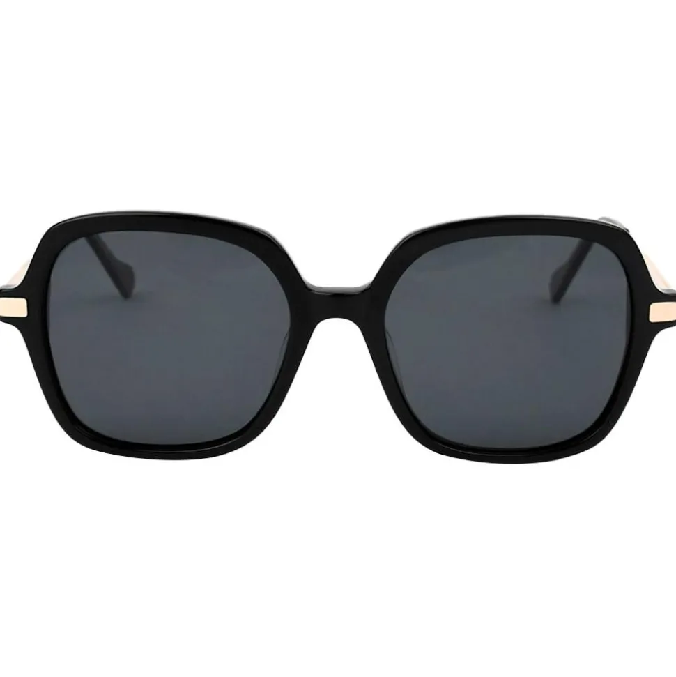 Lunettes de soleil Binocle Eyewear Marbella Shiny Gold Black Gradient Grey Polarized