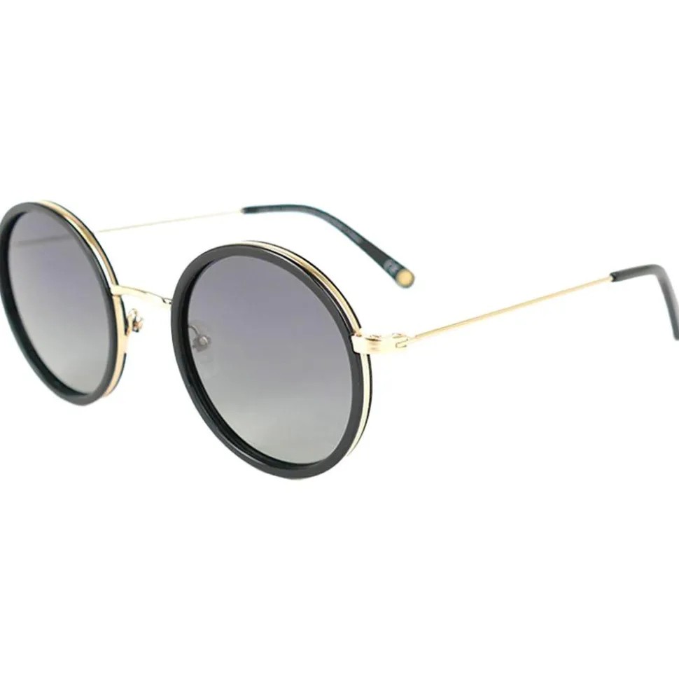 Lunettes de soleil Binocle Eyewear Amsterdam Or Brillant Noir Gradient Grey Polarized