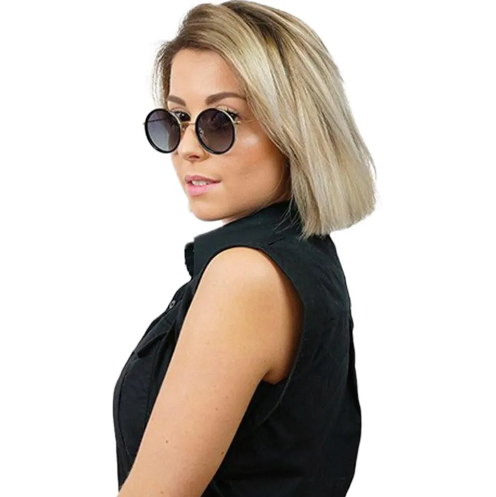 Lunettes de soleil Binocle Eyewear Amsterdam Or Brillant Noir Gradient Grey Polarized