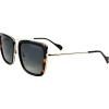 Lunettes de soleil Binocle Eyewear Carla Shiny Gold Black Gradient Grey Polarized