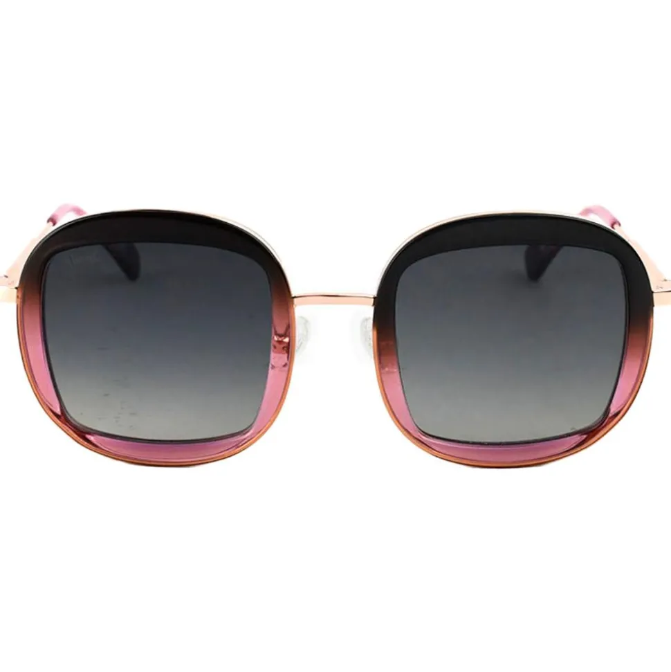 Lunettes de soleil Binocle Eyewear Selena Shiny Pink Gold Brown Purple Gradient Grey Polarized