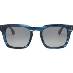 Lunettes de soleil Binocle Eyewear Matt Shiny Blue Wood Gradient Grey Polarized