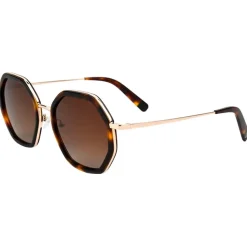 Lunettes de soleil Binocle Eyewear Angela Shiny Gold Tortoise Gradient Brown Polarized