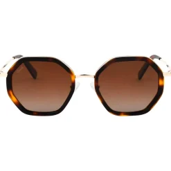 Lunettes de soleil Binocle Eyewear Angela Shiny Gold Tortoise Gradient Brown Polarized