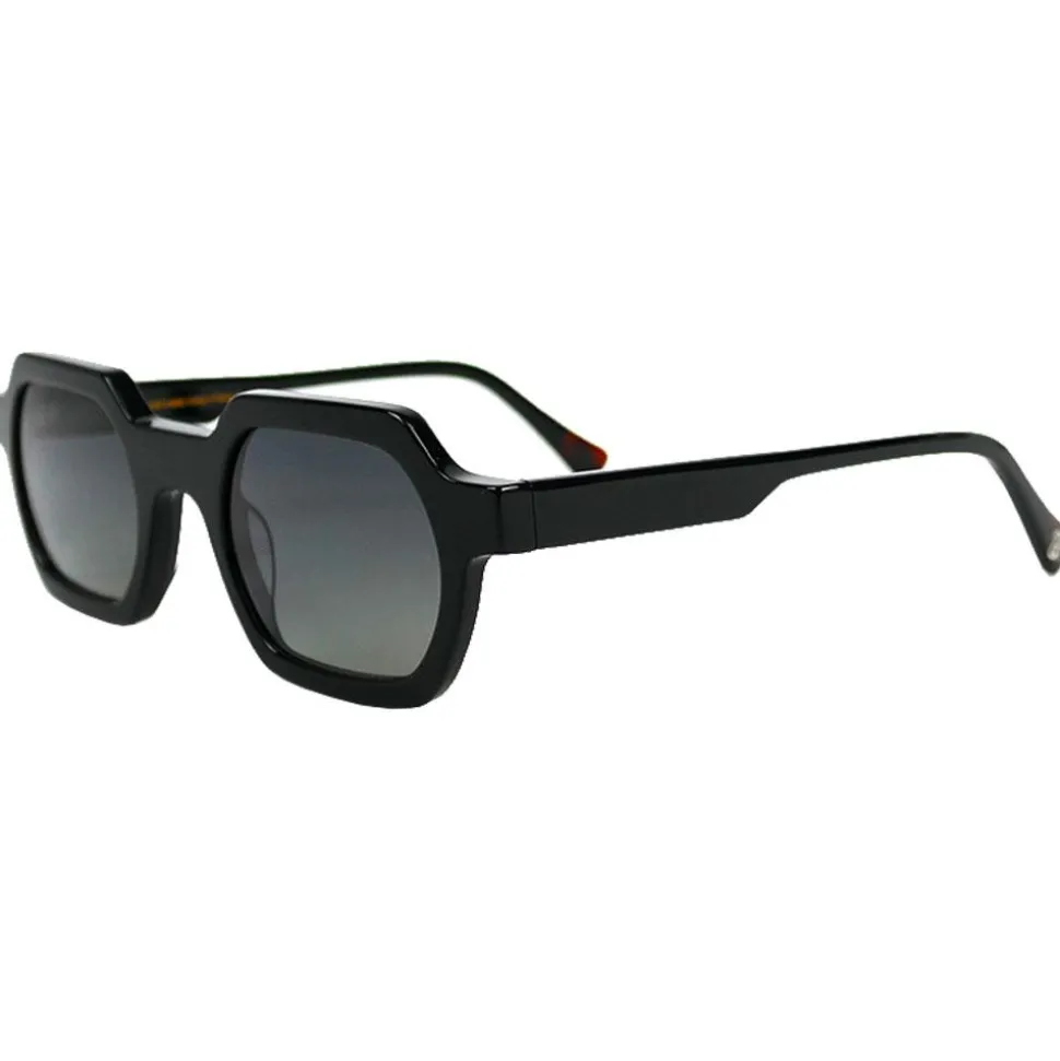 Lunettes de soleil Binocle Eyewear John Shiny Black Gradient Grey Polarized