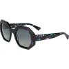 Lunettes de soleil Binocle Eyewear Claudia Shiny Purple Turquoise Gradient Grey Polarized