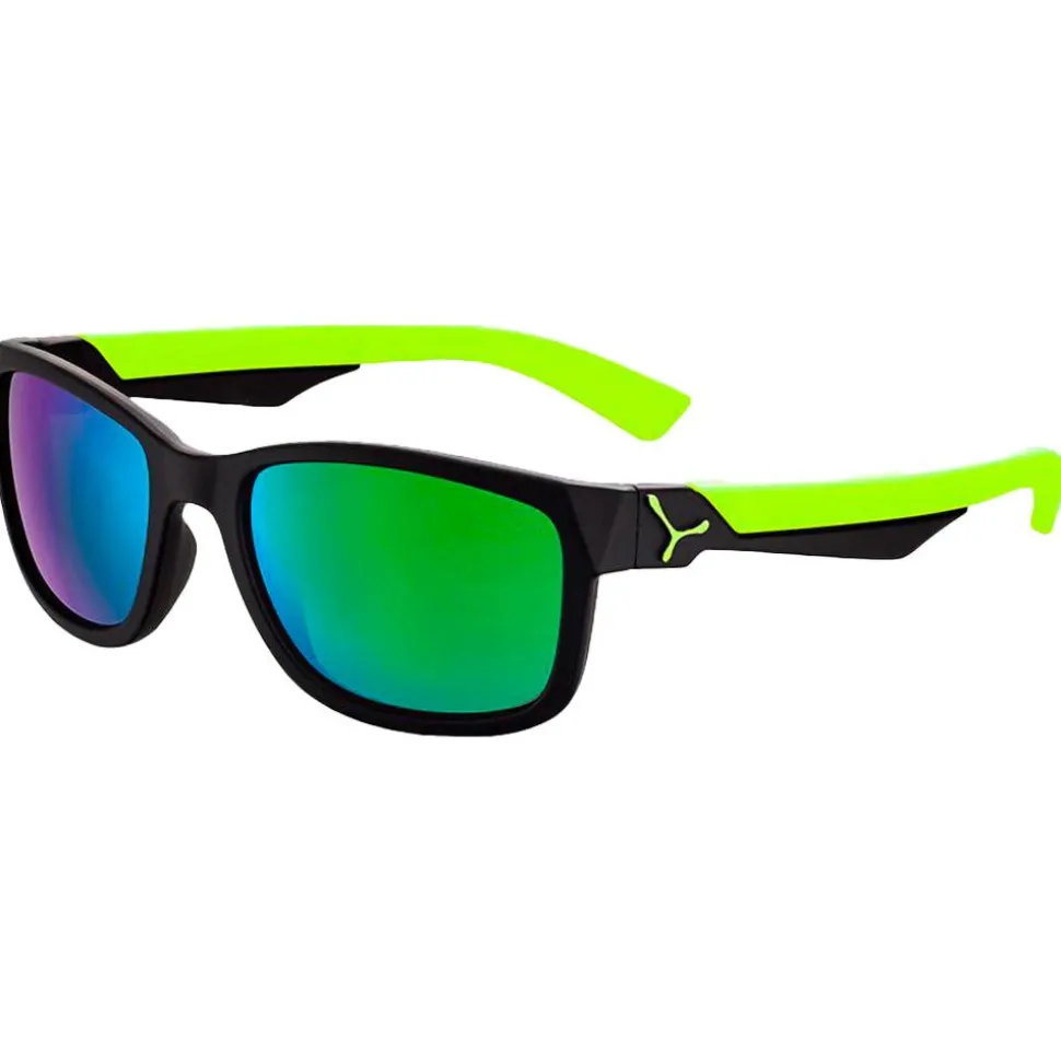 Lunettes de soleil Cebe Avatar Matte Black Lime Zon Blue Light Grey Green