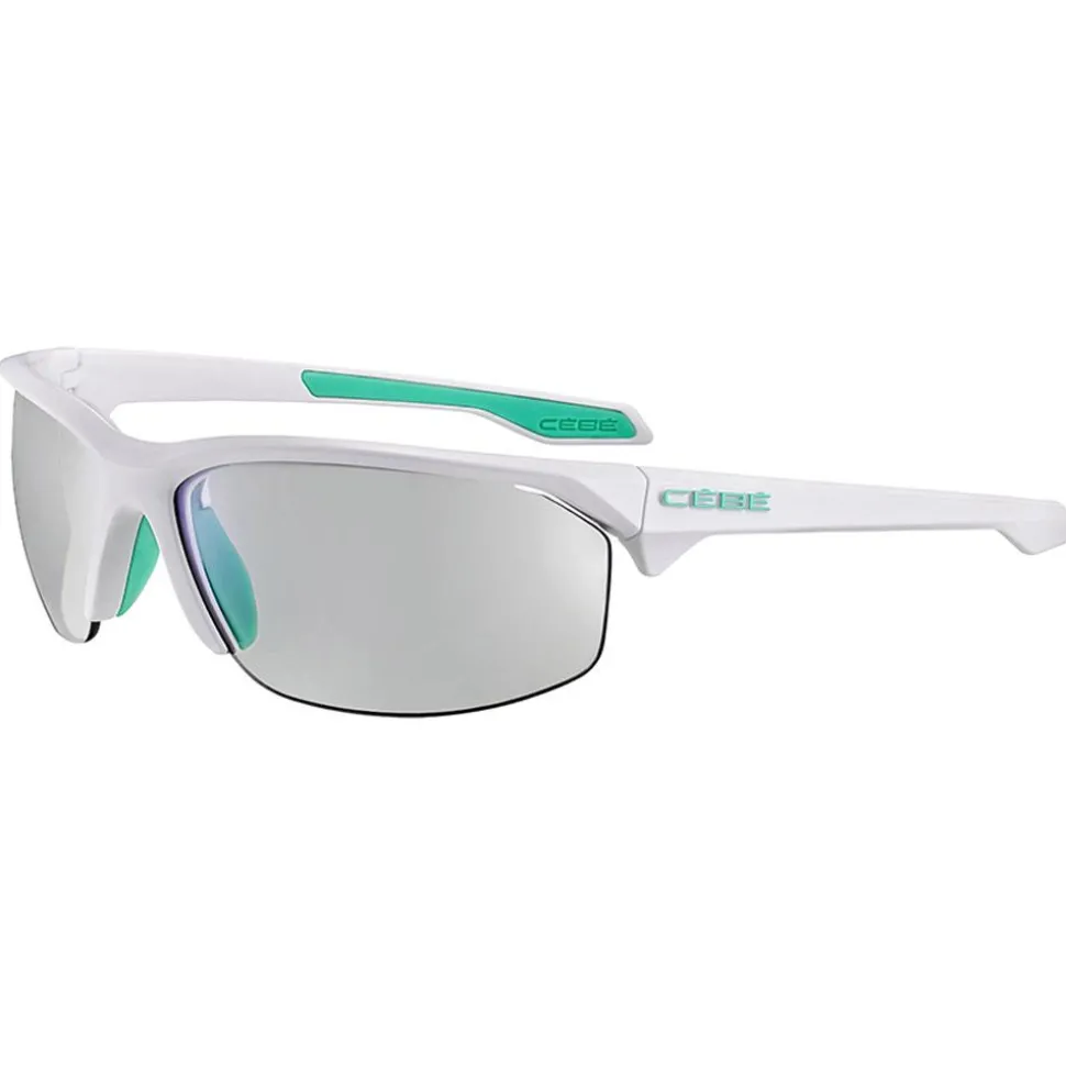 Lunettes de soleil Cebe Wild 2.0 Photo Matt White Mint Zone Vario Grey Cat.0-3 Blue + Zone Clear Cat.0