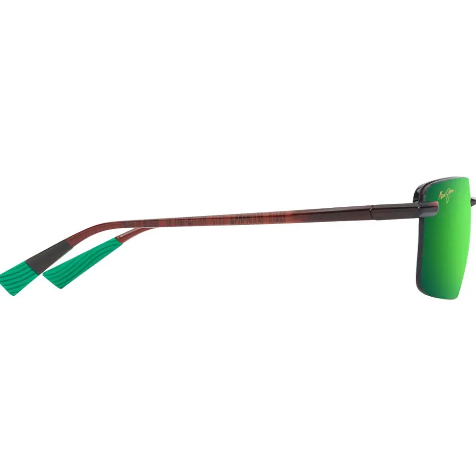 Lunettes de soleil Maui Jim Laulima Asian Fit Marron Transparent Brillant MauiGreen MauiPure