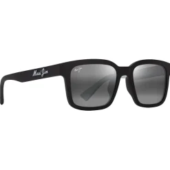 Lunettes de soleil Maui Jim Opiopio Asian Fit Noir Mat Dégradé Blanc Gris Neutre MauiPure