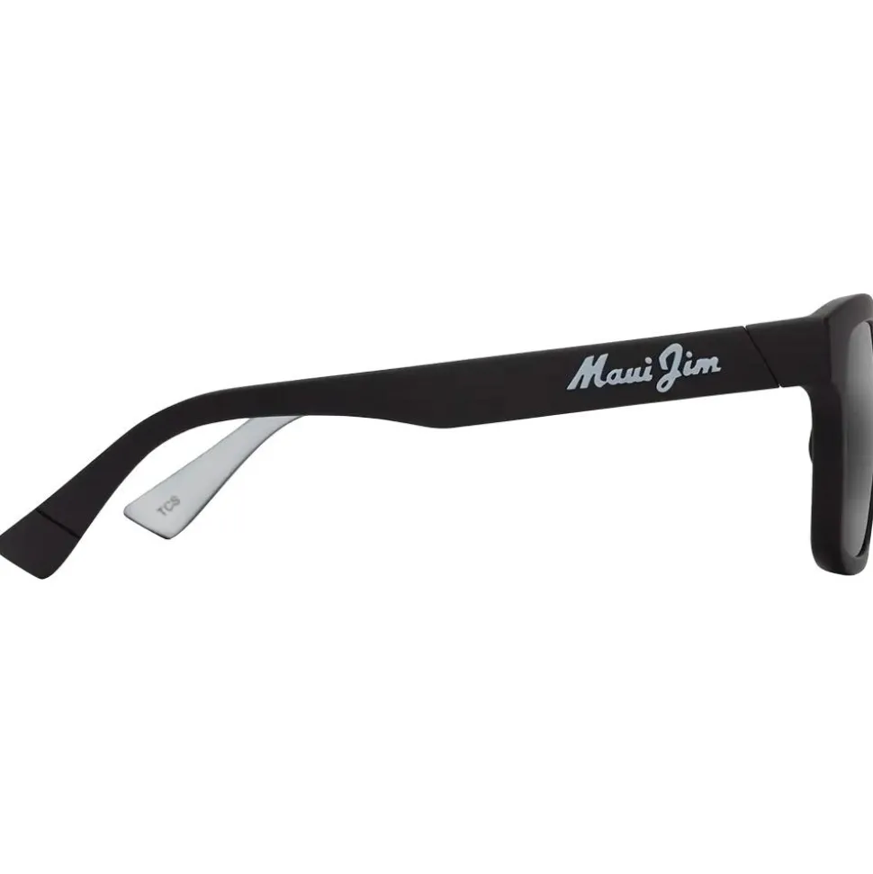 Lunettes de soleil Maui Jim Opiopio Asian Fit Noir Mat Dégradé Blanc Gris Neutre MauiPure