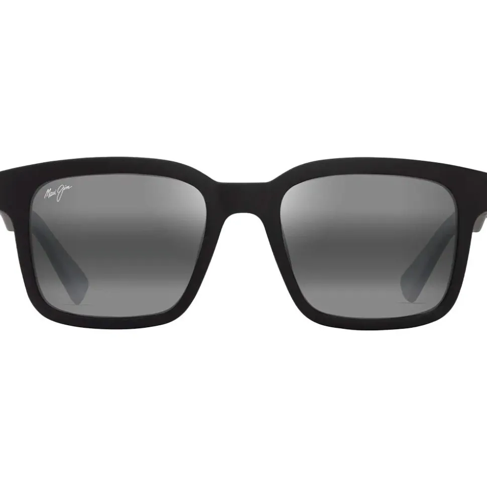Lunettes de soleil Maui Jim Opiopio Asian Fit Noir Mat Dégradé Blanc Gris Neutre MauiPure