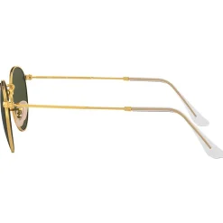 Lunettes de soleil Ray Ban RB3447 Round Metal Polished Gold Green G-15