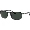 Lunettes de soleil Ray Ban RB3671CH Matte Black Chromance Dark Grey Polar