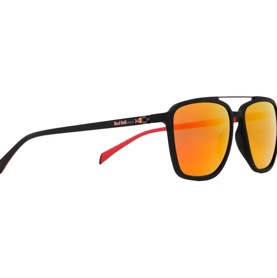 Lunettes de soleil Red Bull Spect Redps Square Soft Touch Black Brown Red Mirror Polarized