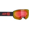 Masque de Ski AZR Action Otg Noire Mate Irisé Rouge Multicouche