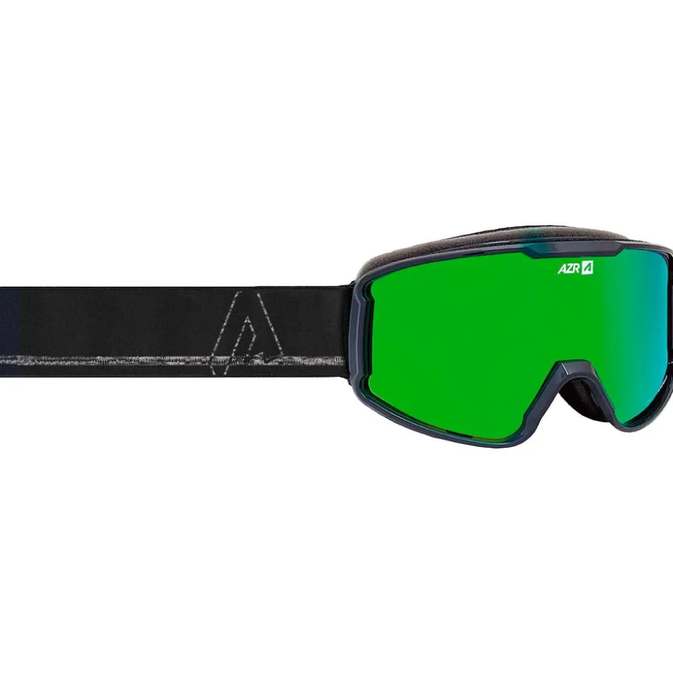 Masque de Ski AZR Track Otg Gris Nuit Vernie Full Vert Multicouche