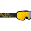 Masque de Ski AZR Track Otg Noire Mate Full Jaune Multicouche