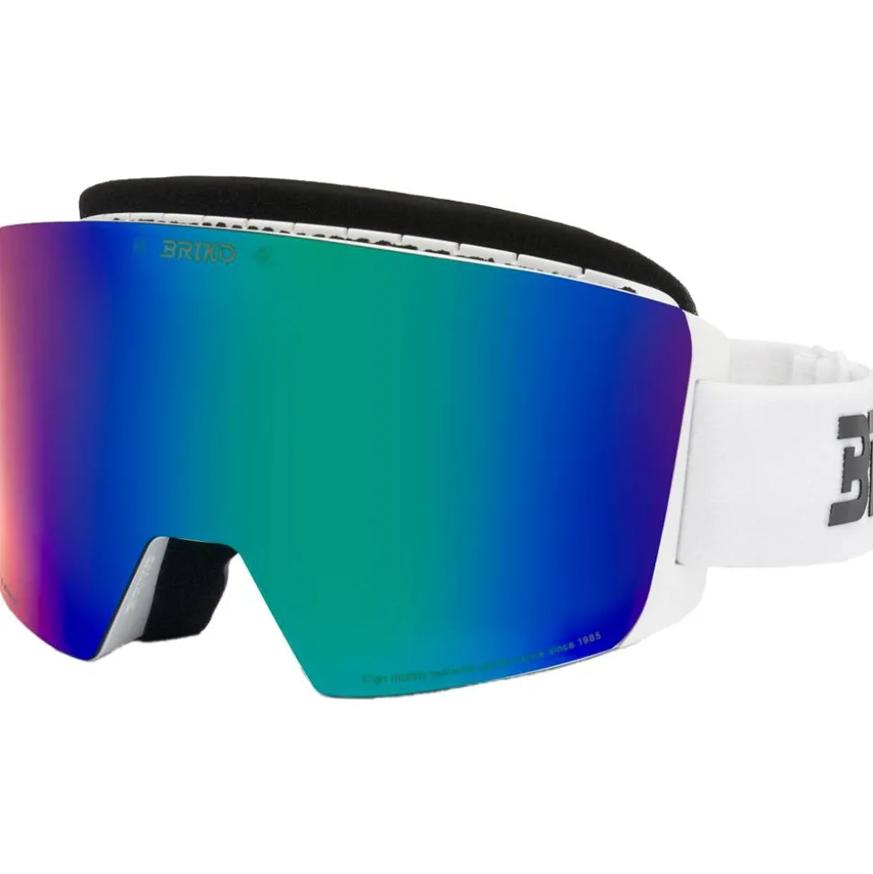 Masque de Ski Briko Titan 8 Sharp Lite White Smoke Base Green Mirror + Pink