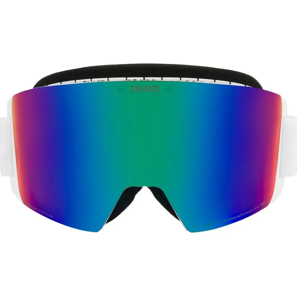 Masque de Ski Briko Titan 8 Sharp Lite White Smoke Base Green Mirror + Pink