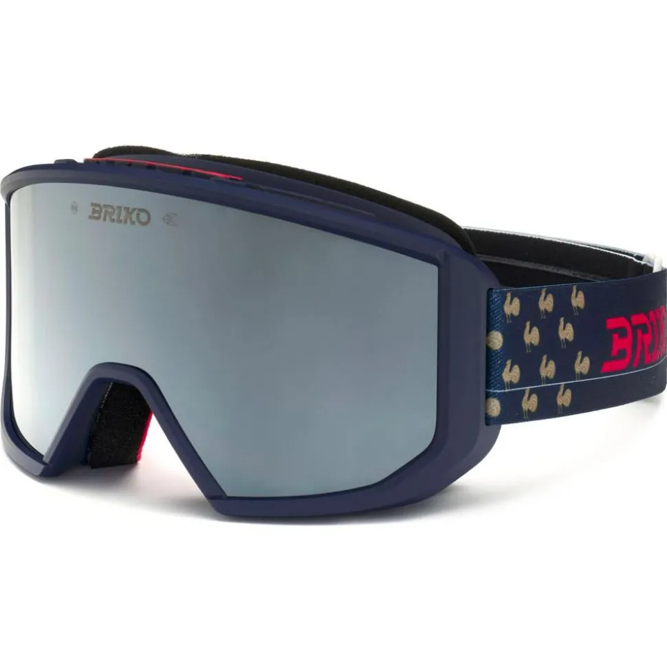 Masque de Ski Briko Vulcano Mask Sharp Lite France Tangaroa Blue Golden Silver Mirror